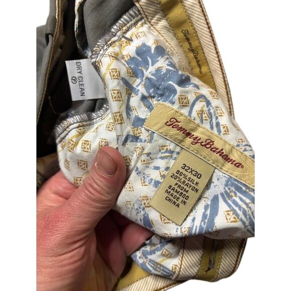 Tommy Bahama Silk Blend Pants Pleated Dress Slacks Gray 32 x 30 Relaxed Fit - Picture 4 of 7